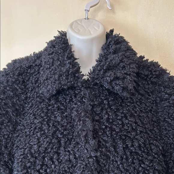 Audrey 3+1 Cozy Black Teddy Jacket size S - Picture 2 of 10